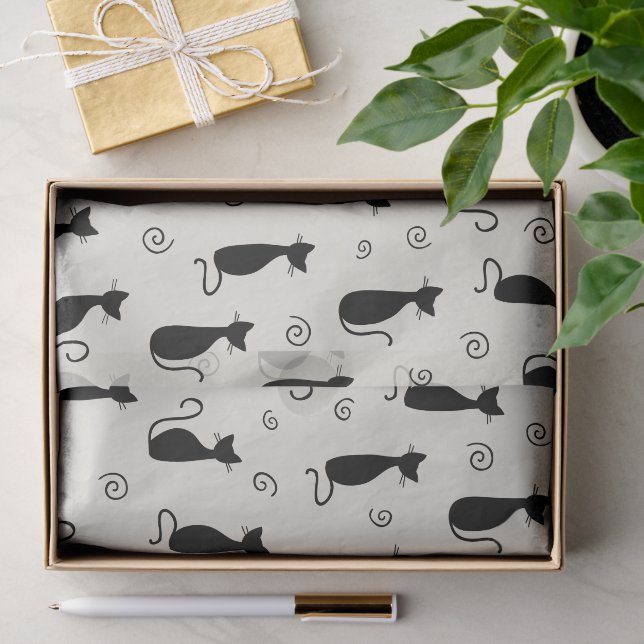 Muster von Katzen, Niedlichen Katzen, Schwarzen Ka Seidenpapier (Geschenk)