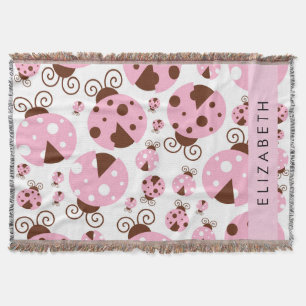 Muster von Ladybugs, rosa Ladybugs, Ihr Name Decke