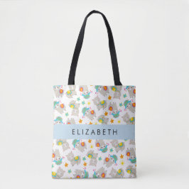 Muster von Llamas, Alpacas, Blume, Ihr Name Tasche