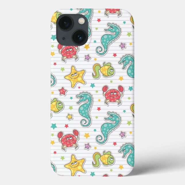 Muster von Meerestieren Case-Mate iPhone Hülle (Rückseite)