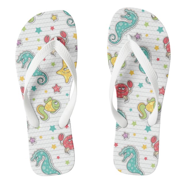 Muster von Meerestieren Flip Flops (Fußbett)
