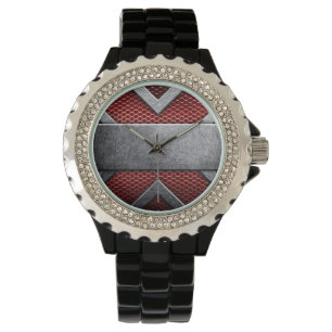 Muster von Metallplatten Armbanduhr