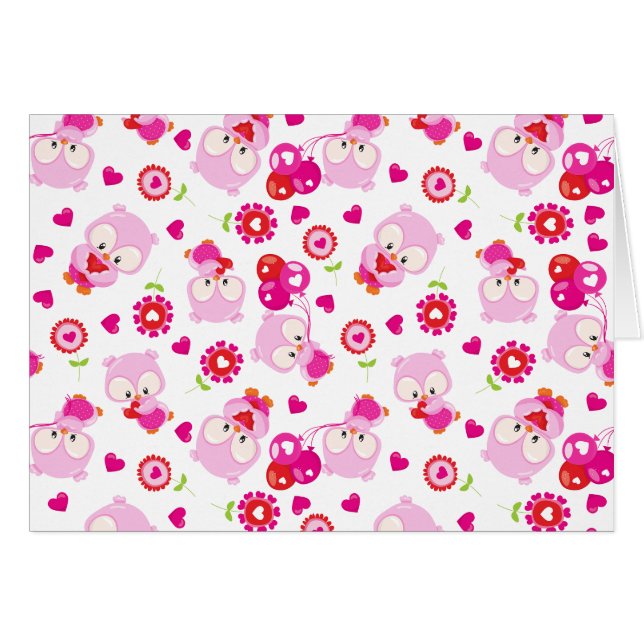 Muster von Ölen, Niedlichen Ölen, rosa Ölen, Herz (Vorderseite (Horizontal))