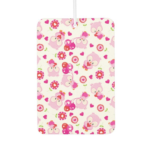 Muster von Ölen, Niedlichen Ölen, rosa Ölen, Herz Autolufterfrischer (Vorderseite)