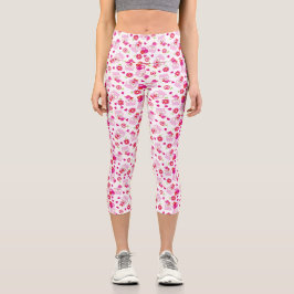 Muster von Ölen, Niedlichen Ölen, rosa Ölen, Herz Capri Leggings
