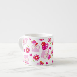 Muster von Ölen, Niedlichen Ölen, rosa Ölen, Herz Espressotasse