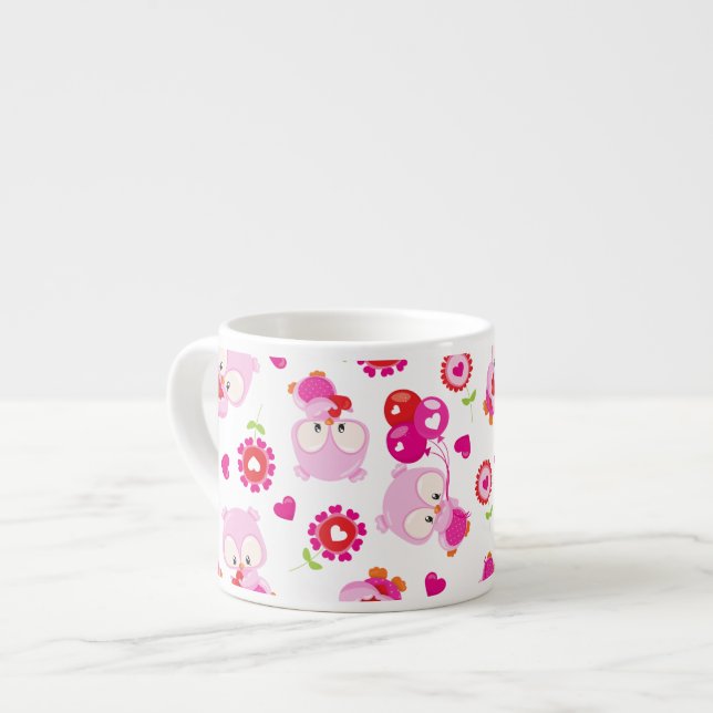 Muster von Ölen, Niedlichen Ölen, rosa Ölen, Herz Espressotasse (Vorderseite Links)