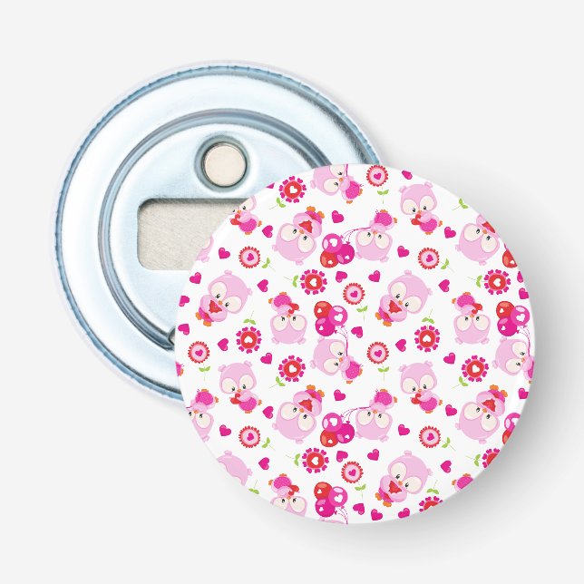 Muster von Ölen, Niedlichen Ölen, rosa Ölen, Herz Flaschenöffner (Vorderseite)