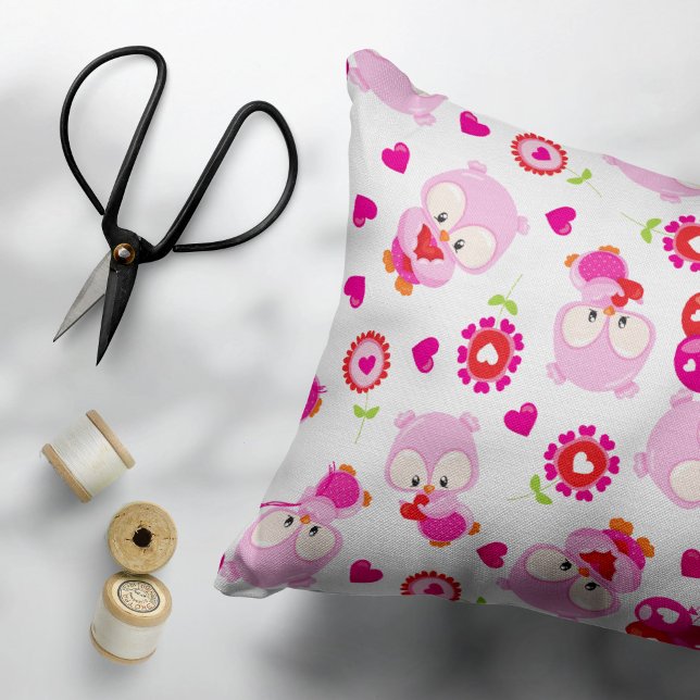 Muster von Ölen, Niedlichen Ölen, rosa Ölen, Herz Kissenbezug (Von Creator hochgeladen)