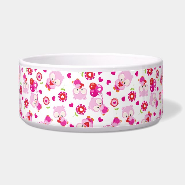 Muster von Ölen, Niedlichen Ölen, rosa Ölen, Herz Napf (Vorderseite)