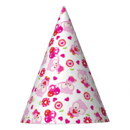 Muster von Ölen, Niedlichen Ölen, rosa Ölen, Herz Partyhütchen