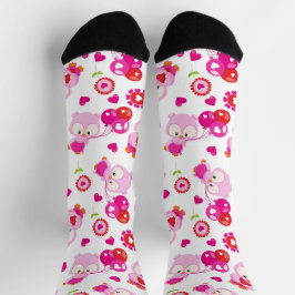 Muster von Ölen, Niedlichen Ölen, rosa Ölen, Herz Socken