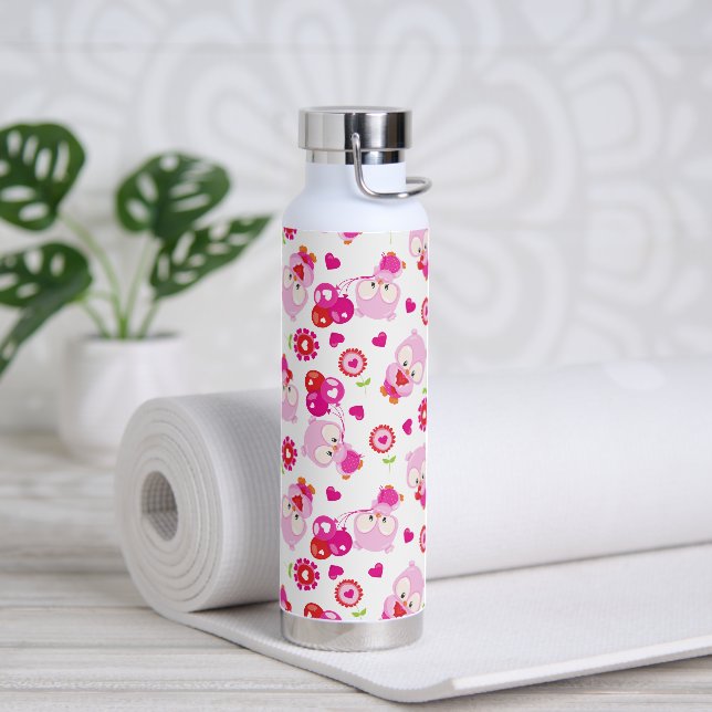 Muster von Ölen, Niedlichen Ölen, rosa Ölen, Herz Trinkflasche (Yoga)