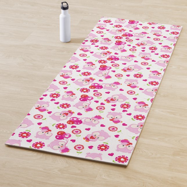 Muster von Ölen, Niedlichen Ölen, rosa Ölen, Herz Yogamatte (Beispiel)