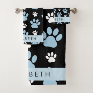 Muster von Paws, blauen Paws, Hundeschlitten, Ihr  Badhandtuch Set