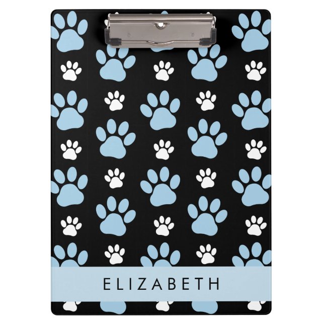 Muster von Paws, blauen Paws, Hundeschlitten, Ihr  Klemmbrett (Vorderseite)
