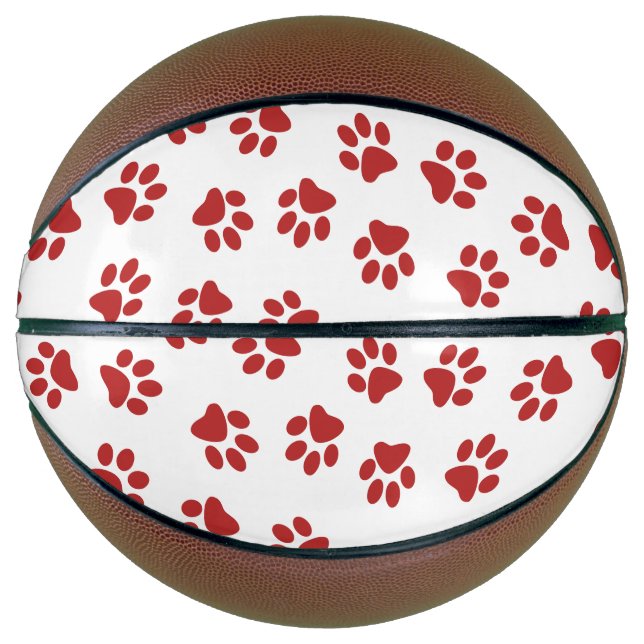 Muster von Paws, Hundebahnen, roten Pfoten Basketball (Vorderseite)