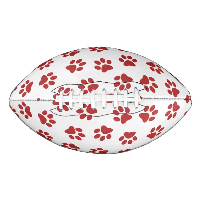 Muster von Paws, Hundebahnen, roten Pfoten Football (Vorderseite)