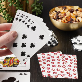Muster von Paws, Hundebahnen, roten Pfoten Spielkarten