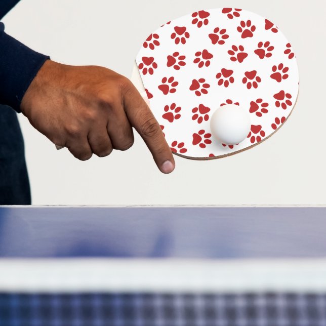 Muster von Paws, Hundebahnen, roten Pfoten Tischtennis Schläger (InSitu)