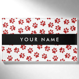 Muster von Paws, Hundebügen, Katzen, roten Paws Namenschild