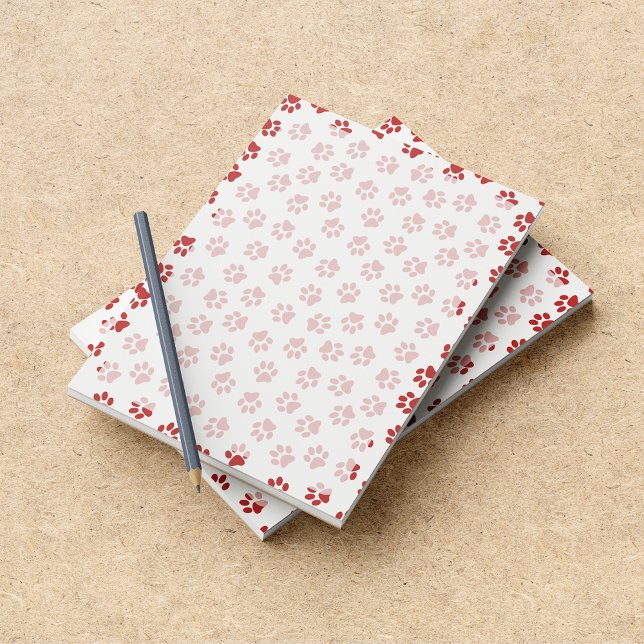 Muster von Paws, Hundebügen, Katzen, roten Paws Notizblock (Von Creator hochgeladen)
