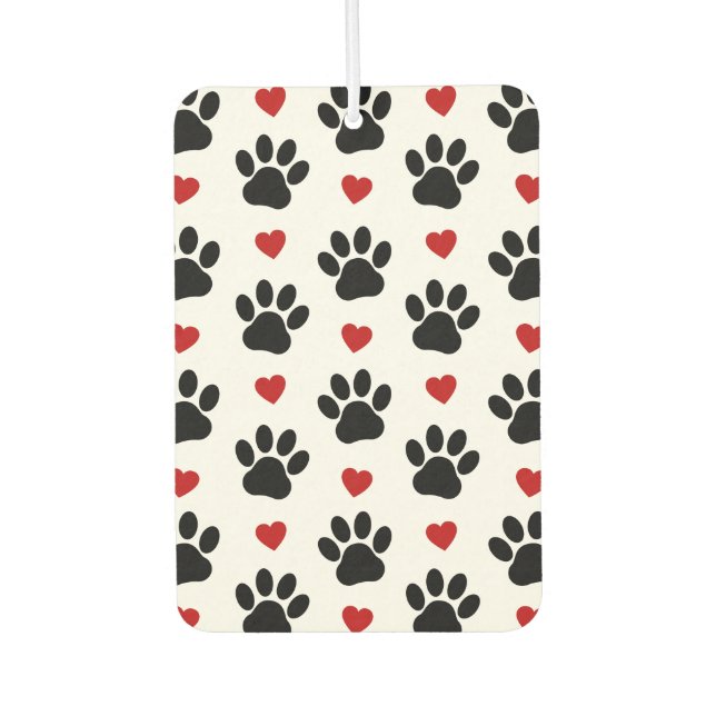 Muster von Paws, Hundepfägen, schwarzen Paws, rote Autolufterfrischer (Vorderseite)