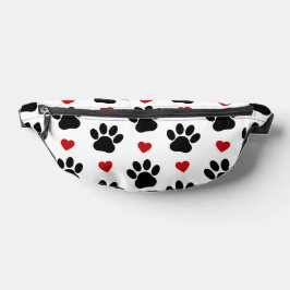 Muster von Paws, Hundepfägen, schwarzen Paws, rote Bauchtasche