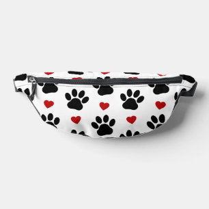 Muster von Paws, Hundepfägen, schwarzen Paws, rote Bauchtasche