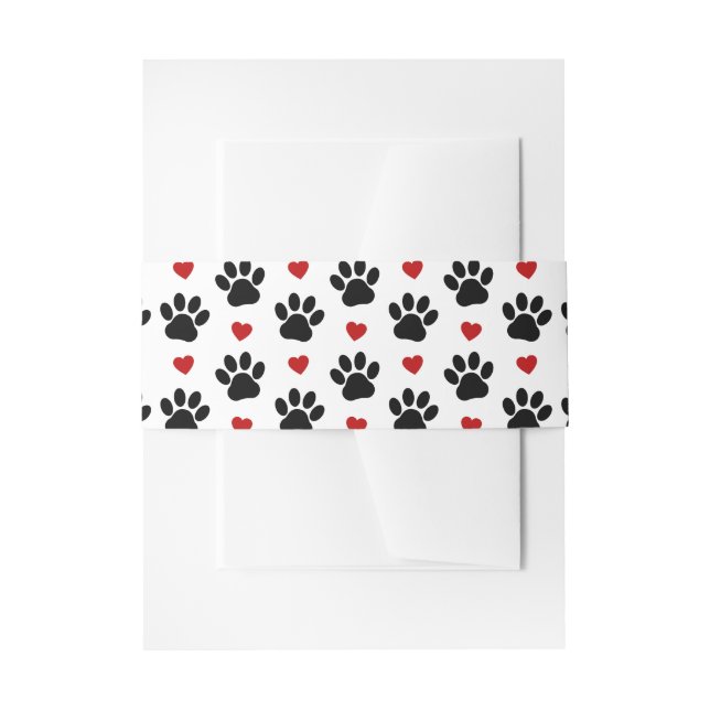 Muster von Paws, Hundepfägen, schwarzen Paws, rote Einladungsbanderole (Vorderseite Beispiel)
