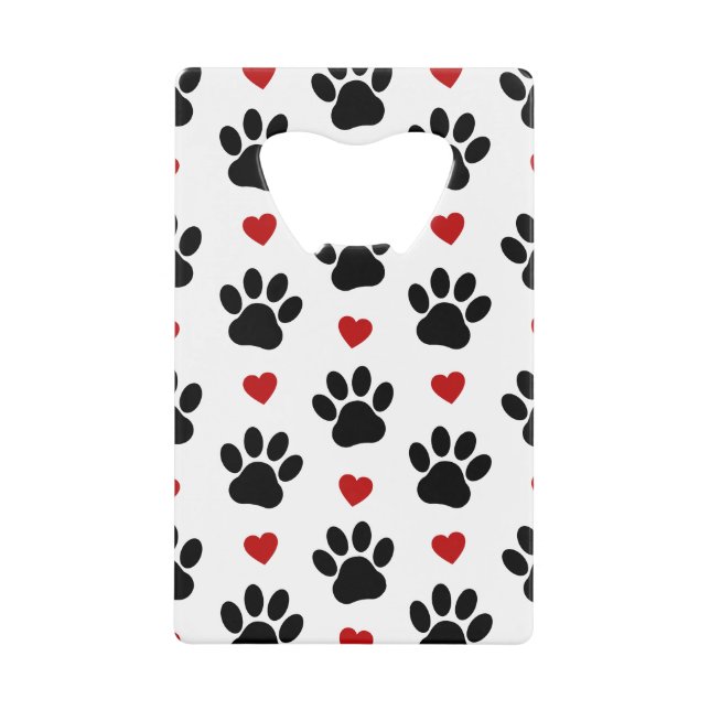 Muster von Paws, Hundepfägen, schwarzen Paws, rote Geldbeutel Flaschenöffner (Vorderseite)