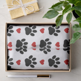 Muster von Paws, Hundepfägen, schwarzen Paws, rote Seidenpapier