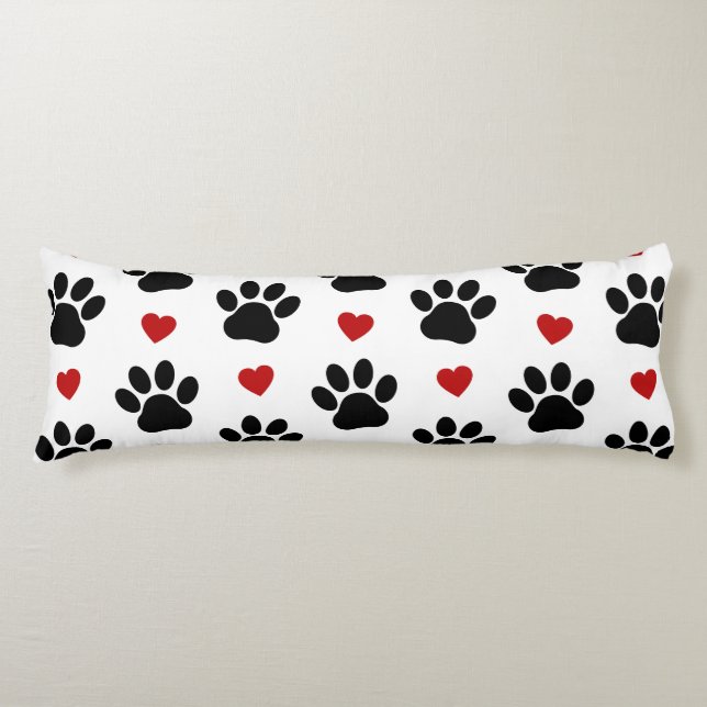 Muster von Paws, Hundepfägen, schwarzen Paws, rote Seitenschläferkissen (Vorderseite)