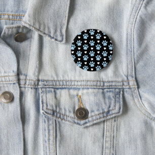 Muster von Paws, Hundeschäften, blauen Paws, weiße Button