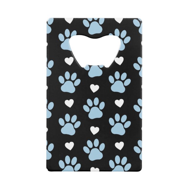 Muster von Paws, Hundeschäften, blauen Paws, weiße Geldbeutel Flaschenöffner (Vorderseite)
