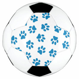 Muster von Paws, Hundeschäften, blauen Pfoten Fußball