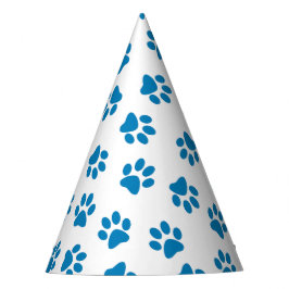 Muster von Paws, Hundeschäften, blauen Pfoten Partyhütchen