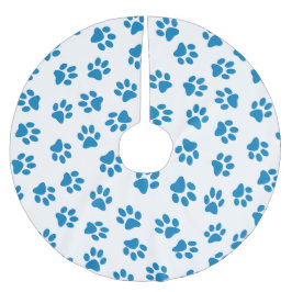 Muster von Paws, Hundeschäften, blauen Pfoten Polyester Weihnachtsbaumdecke