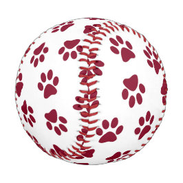 Muster von Paws, Hundeschäften, Burgundy Paws Baseball