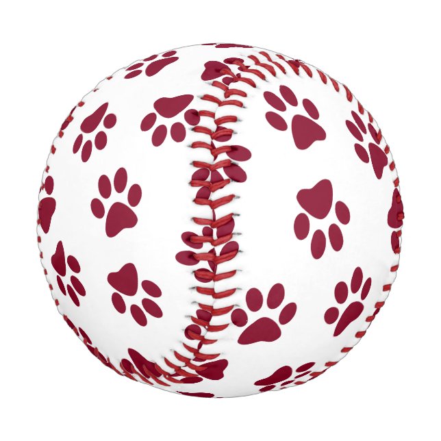 Muster von Paws, Hundeschäften, Burgundy Paws Baseball (Schrägansicht)