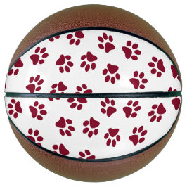 Muster von Paws, Hundeschäften, Burgundy Paws Basketball