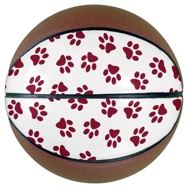 Muster von Paws, Hundeschäften, Burgundy Paws Basketball (Vorderseite)