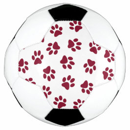 Muster von Paws, Hundeschäften, Burgundy Paws Fußball