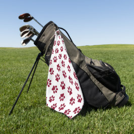 Muster von Paws, Hundeschäften, Burgundy Paws Golfhandtuch