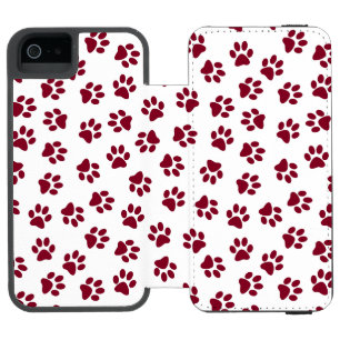 Muster von Paws, Hundeschäften, Burgundy Paws Incipio Watson™ iPhone 5 Geldbörsen Hülle