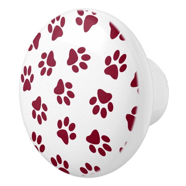 Muster von Paws, Hundeschäften, Burgundy Paws Keramikknauf (Rechts)