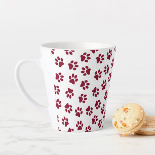 Muster von Paws, Hundeschäften, Burgundy Paws Milchtasse