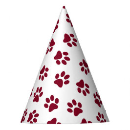 Muster von Paws, Hundeschäften, Burgundy Paws Partyhütchen