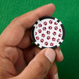Muster von Paws, Hundeschäften, Burgundy Paws Pokerchips
