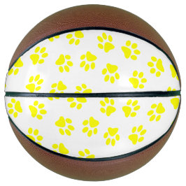 Muster von Paws, Hundeschäften, gelben Pfoten Basketball